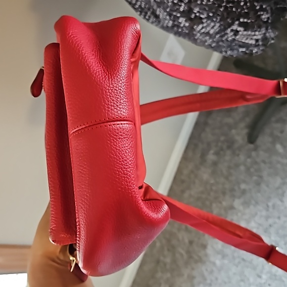 Coach red mini court pebbled leather backpack - Picture 7 of 12